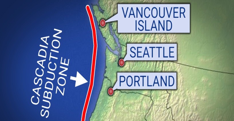 Cascadia Earthquake Map
